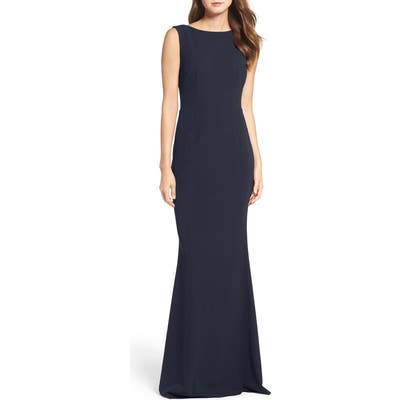 Katie May Vionnet Drape Back Crepe Gown, 8 (similar to 1) - Blue