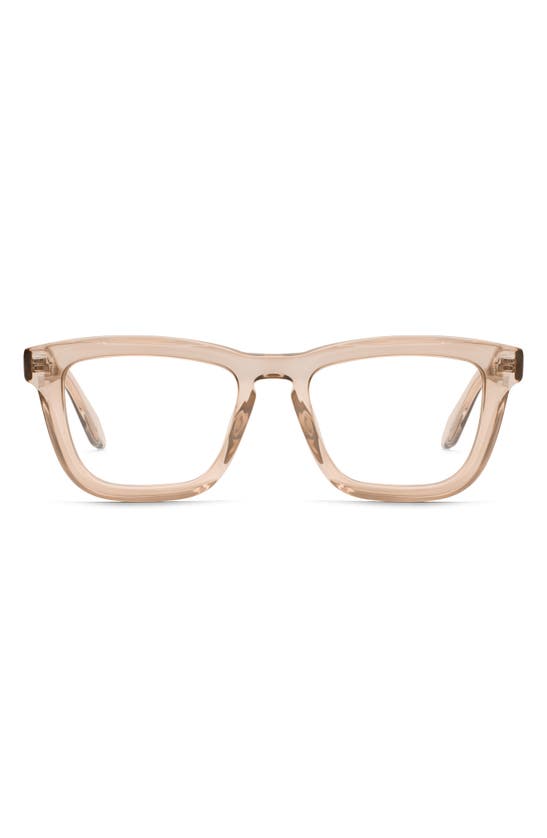 Quay Hardwire 50mm Square Blue Light Blocking Glasses In Tan / Clear