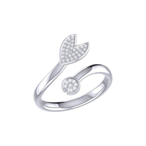 Luvmyjewelry Pac Man Chase Sterling Silver Diamond Open Ring In Silver