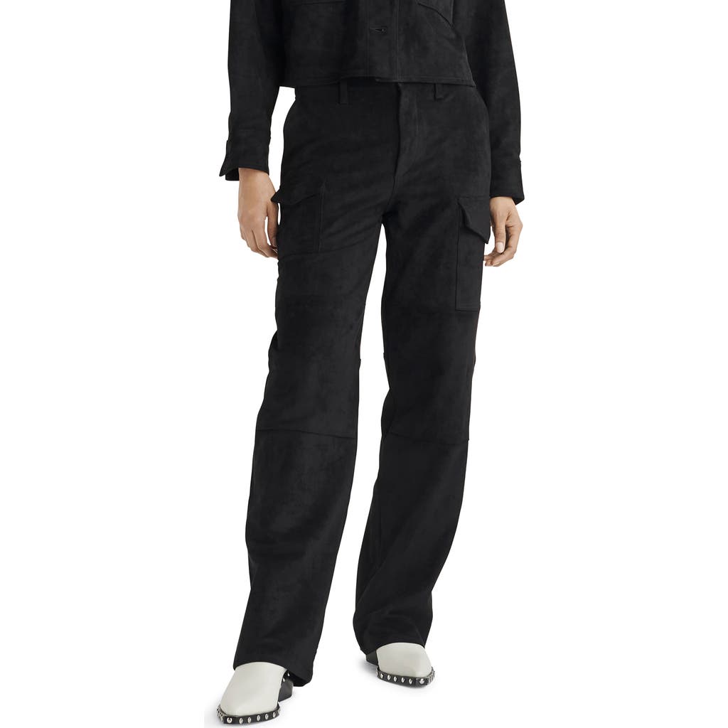 Rag & Bone Wide-leg Jeans In Blkfx Suede