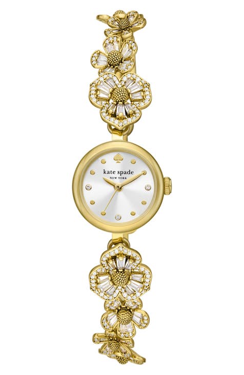monroe floral crystal strap watch, 24mm
