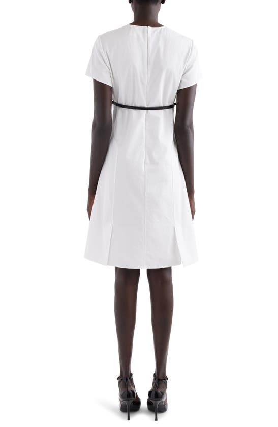 Shop Givenchy Voyou Belted Poplin Dress In White