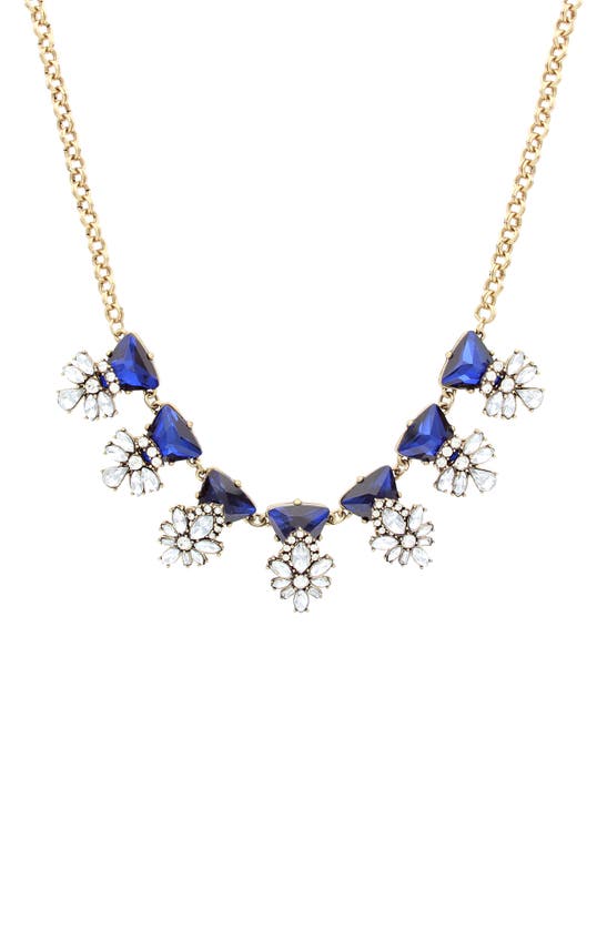Olivia Welles Adela Crystal Detail Necklace In Gold / Blue
