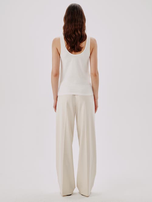 Another Tomorrow Scoop-neck Jersey Tank Top In White