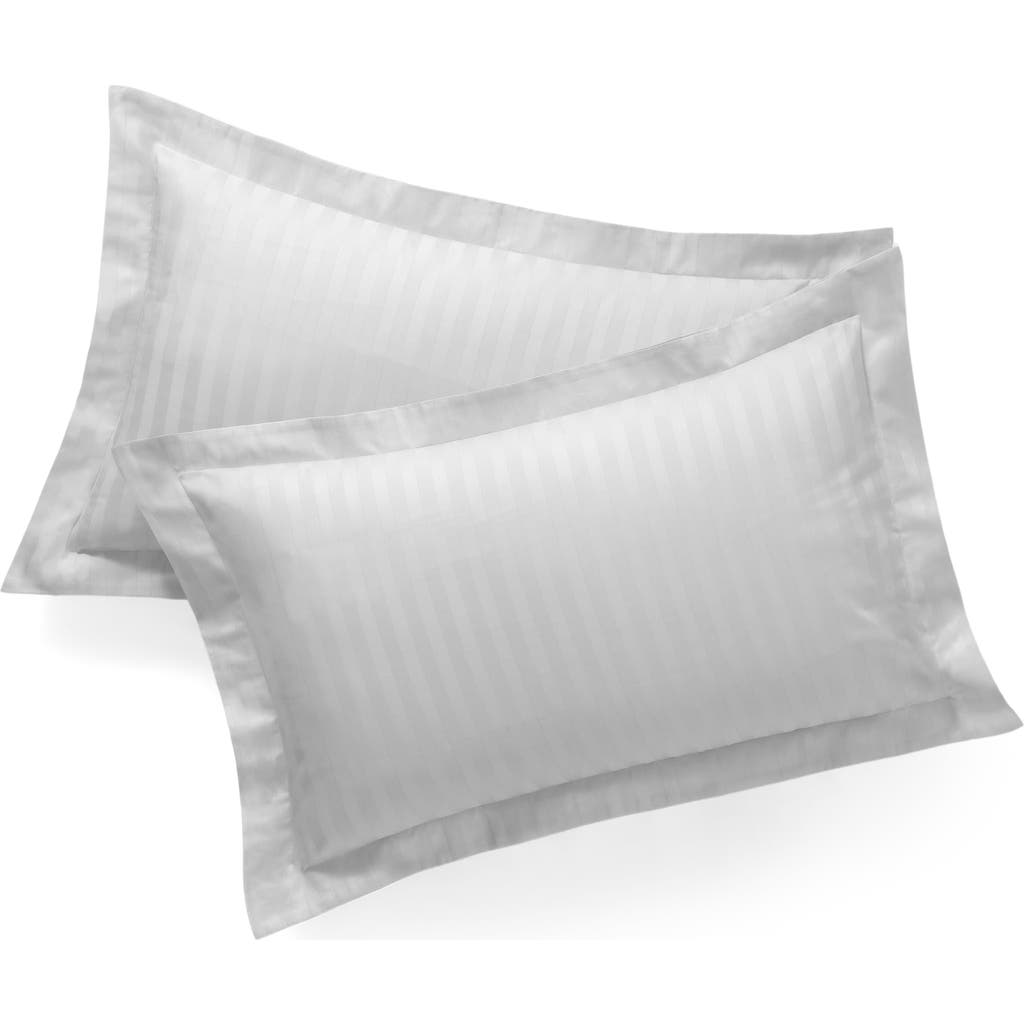 Brooks Brothers Stripe Sateen Sham Set In Grey
