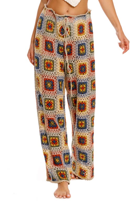 Agua Bendita Roots Harvest Crochet Cover-up Pants In Ivory