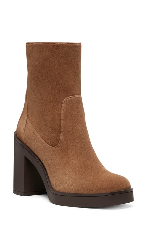 Shop Stuart Weitzman Bethenny 80 Zip Bootie In Khaki