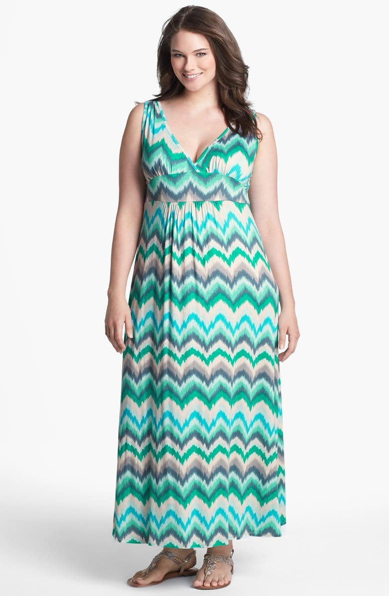 Loveappella Stripe Jersey Maxi Dress (Plus Size) | Nordstrom