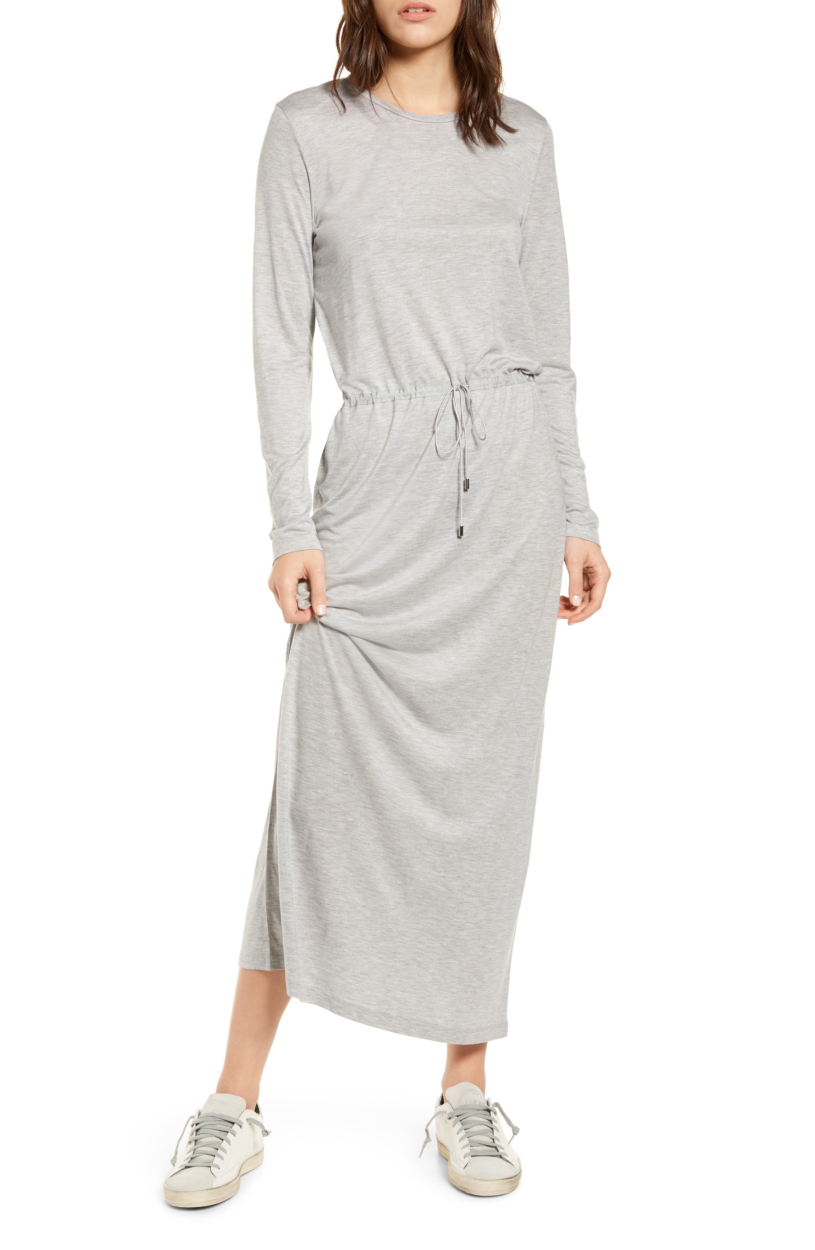 drawstring waist maxi dress