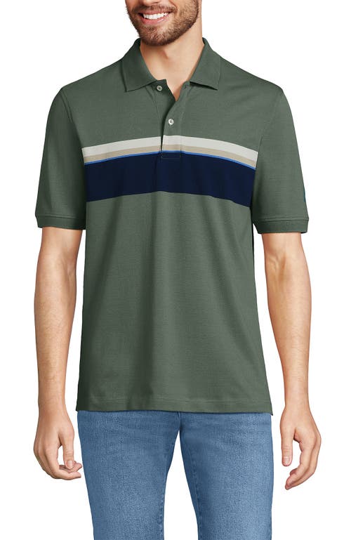 Shop Lands' End Short Sleeve Comfort-first Mesh Polo Shirt In Spruce Stripe