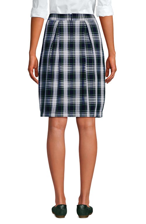 Lands' End School Uniform Plaid Skort Top Of Knee In White Plaid