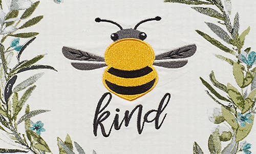 Design Imports Bee Kind Embellished Table Runner In Off-white