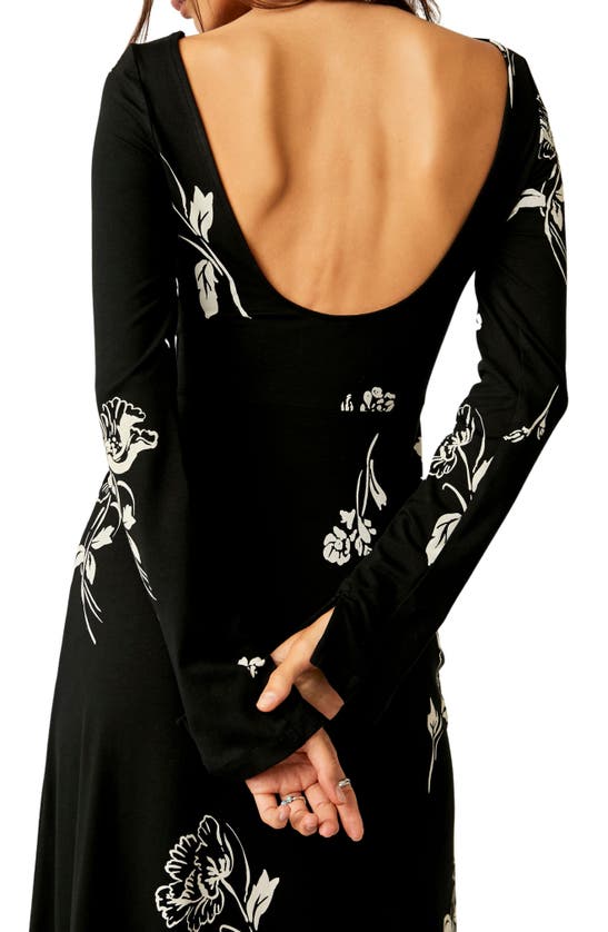 Shop Free People Love & Be Loved Floral Long Sleeve Maxi Dress In Black Combo
