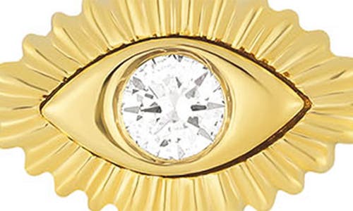 Ef Collection Evil Eye Diamond Stud Earrings In 14k Yellow Gold
