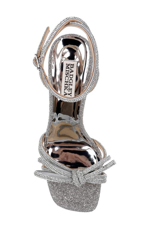 Shop Badgley Mischka Collection Effie Ankle Strap Sandal In Silver Antique