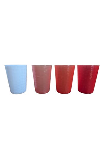 Tarhong Set Of 4 Hammered Tumblers In Assorted Reds