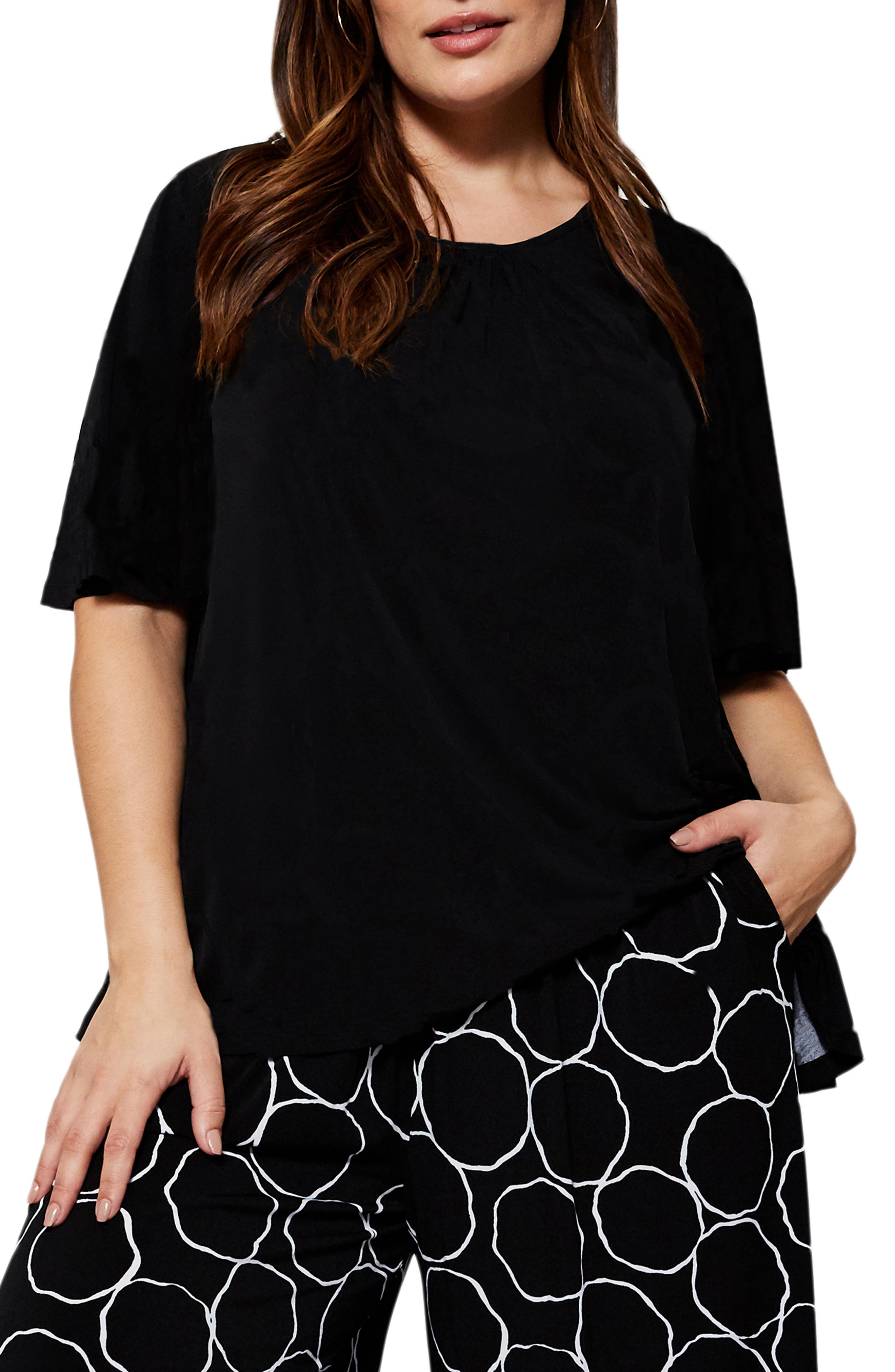 Leota Abby Jersey Top in Black at Nordstrom