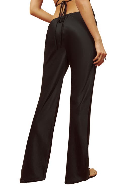 Shop Reformation Gale High Waist Satin Pants In Black