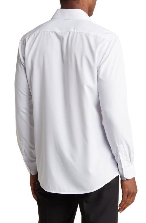 Tom Baine Slim Fit Solid Wrinkle Resistant Performance Stretch Button-up Shirt In White