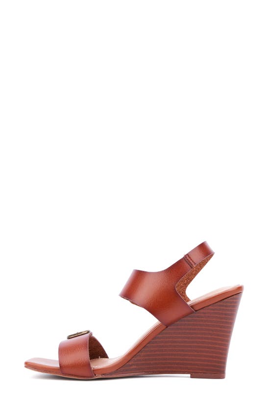New York And Company Velma Wedge Sandal In Brown