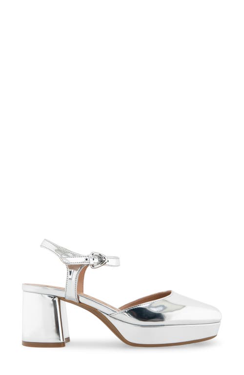 Shop Aerosoles Soir Platform Pump In Silver Mirror Metallic