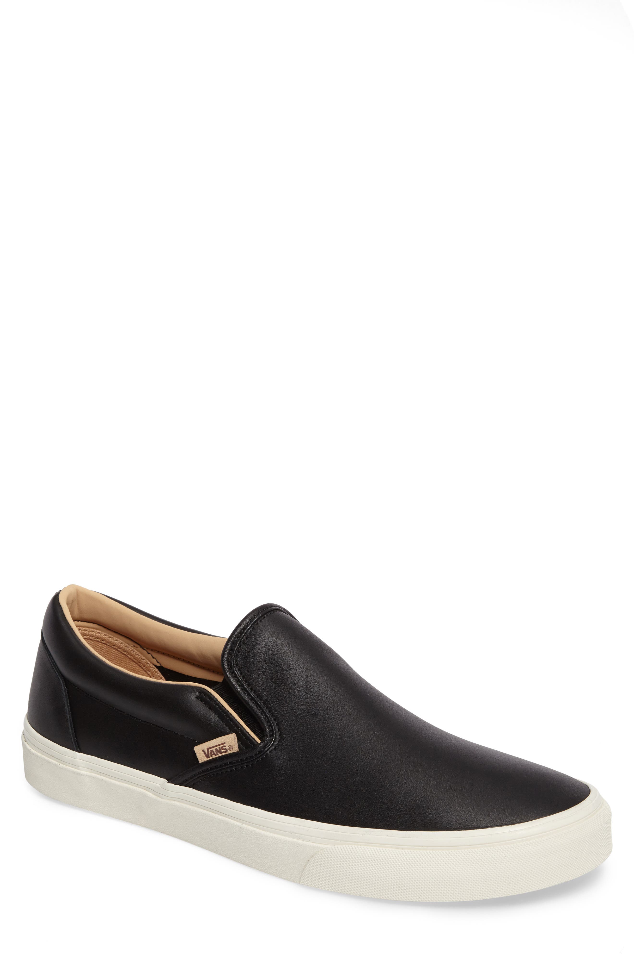 mens leather vans slip ons