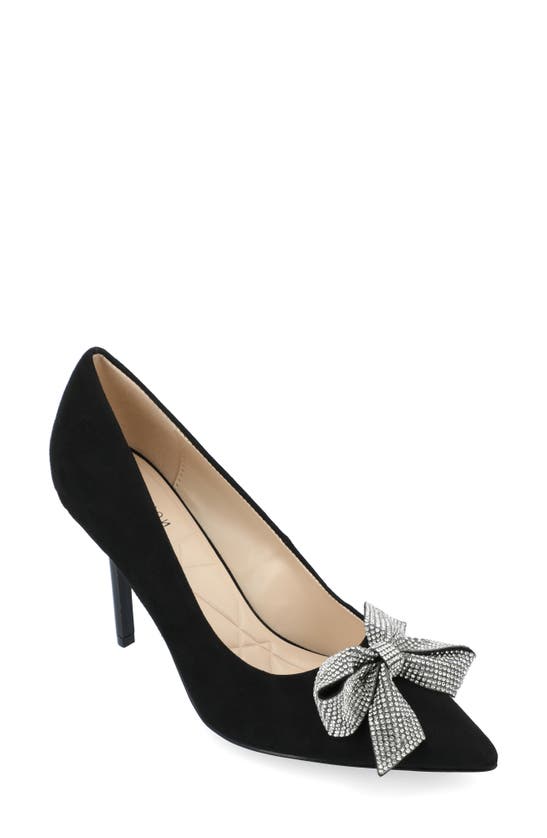 Journee Collection Marcie Bow Pump In Black | ModeSens