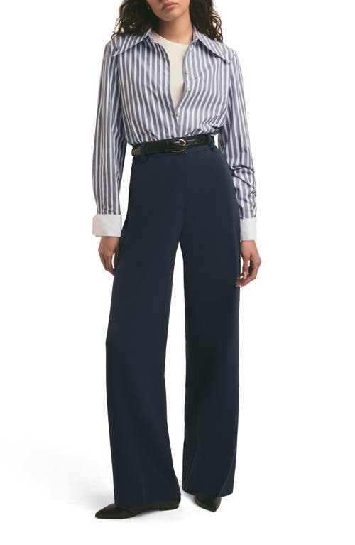 Favorite Daughter The Fiona High Waist Wide Leg Pants In Navy