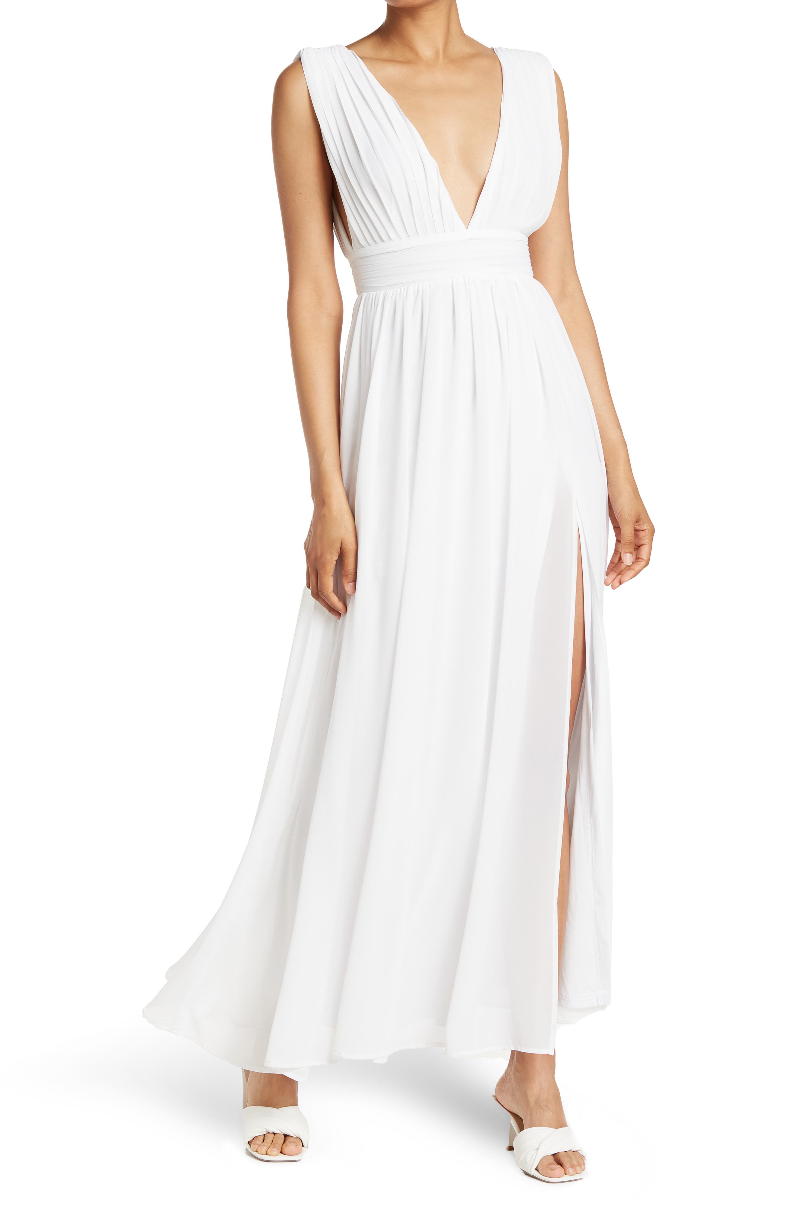 White Ivory Halter Dress BCBG