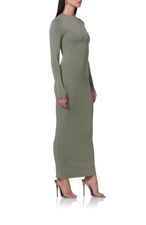 Shop Afrm Juniper Long Sleeve Body-con Dress In Heather Olive