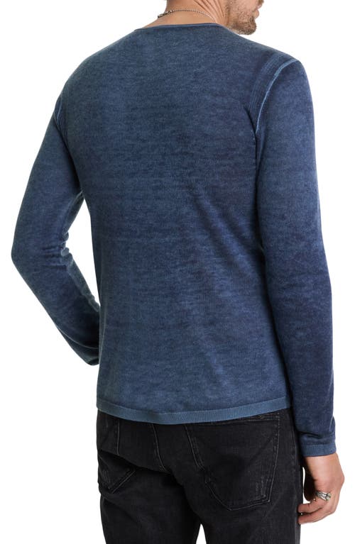 Shop John Varvatos Christie Silk & Cashmere Henley Sweater In Navy