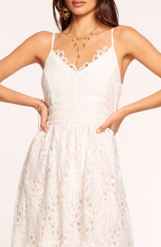 Shop Ramy Brook Belle Embroidered Lace High-low Dress In Ivory