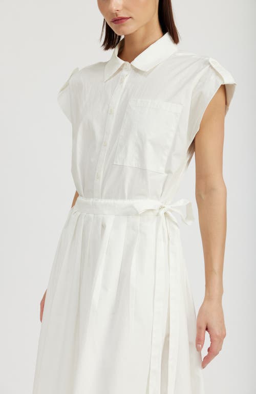 Shop En Saison Whitney Cotton Midi Shirtdress In White