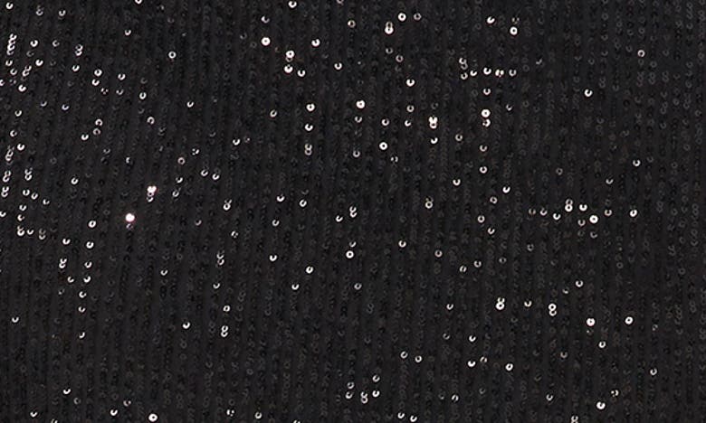 Vince Camuto Sequin Slit Hem Midi Skirt In Rich Black