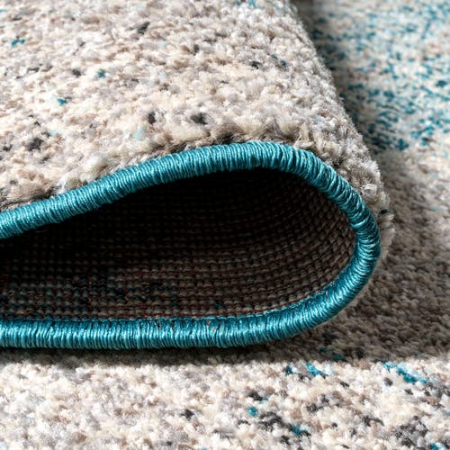 Jonathan Y Contemporary Pop Modern Abstract Vintage Area Rug In Cream/turquoise