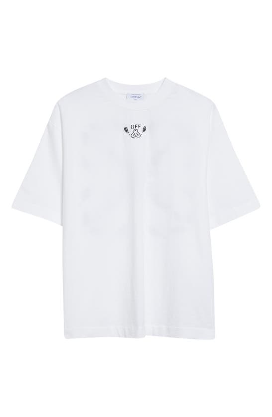 Shop Off-white Bandana Embroidery Cotton Skate T-shirt In White Black