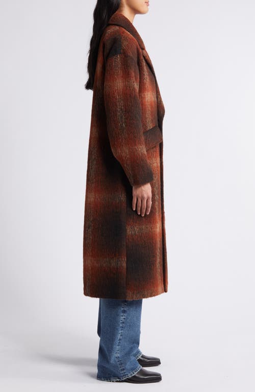 Shop Lucky Brand Oversize Double Breasted Coat In Rust