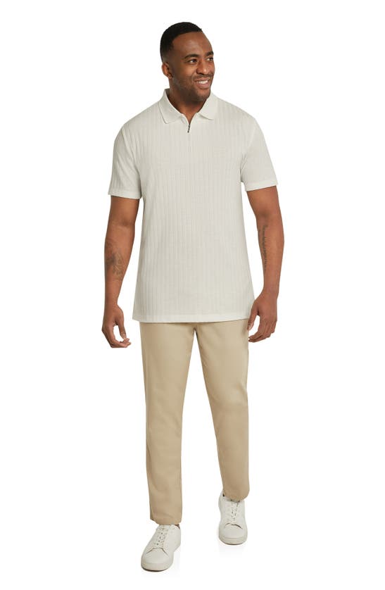 Shop Johnny Bigg Page Zip Rib Polo In Ivory