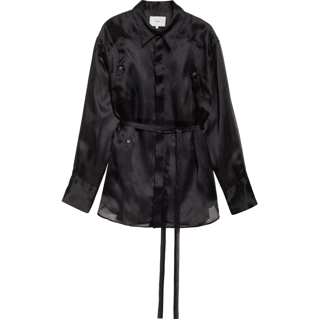 SETCHU SETCHU GEISHA BELTED SILK ORGANZA SHIRT