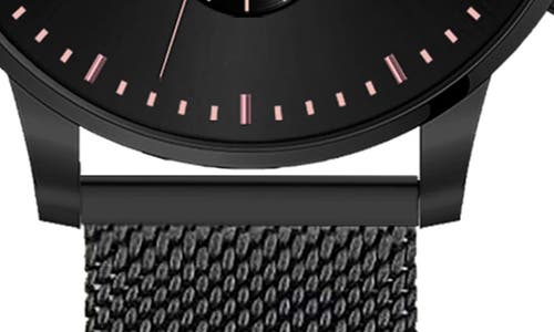 Alfred Sung Dual Time Mesh Strap Watch, 42mm In Black