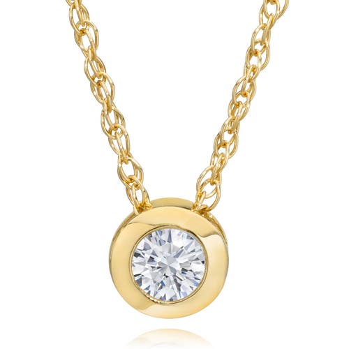 Bliss Diamond 14k Gold 1/4ct Round Lab Grown Diamond Solitaire Bezel Pendant In 14k Yellow Gold