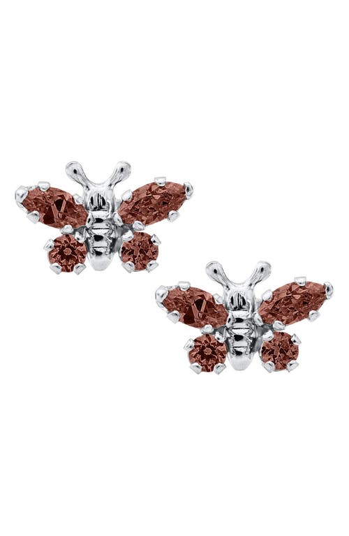 Mignonette Butterfly Birthstone Sterling Silver Earrings in January at Nordstrom