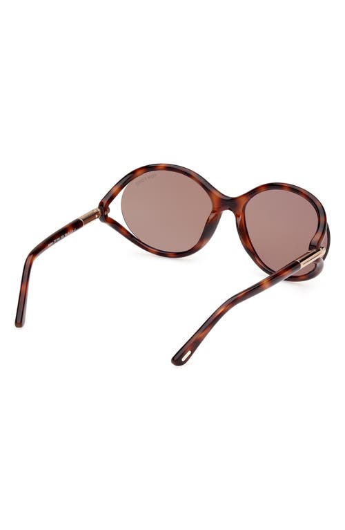 Shop Tom Ford Melody 59mm Round Sunglasses In Shiny Blonde Havana/brown