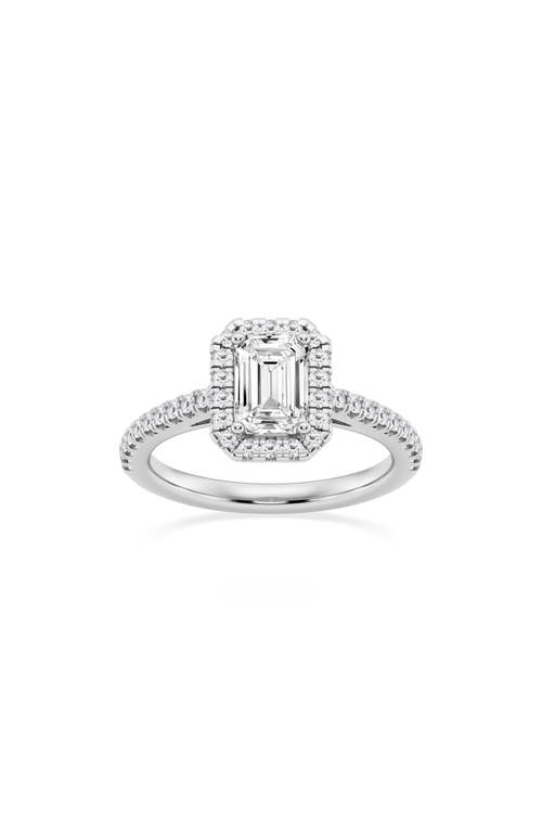 Shop Badgley Mischka Collection Emerald Cut Lab Created Diamond Pavé Ring In Platinum