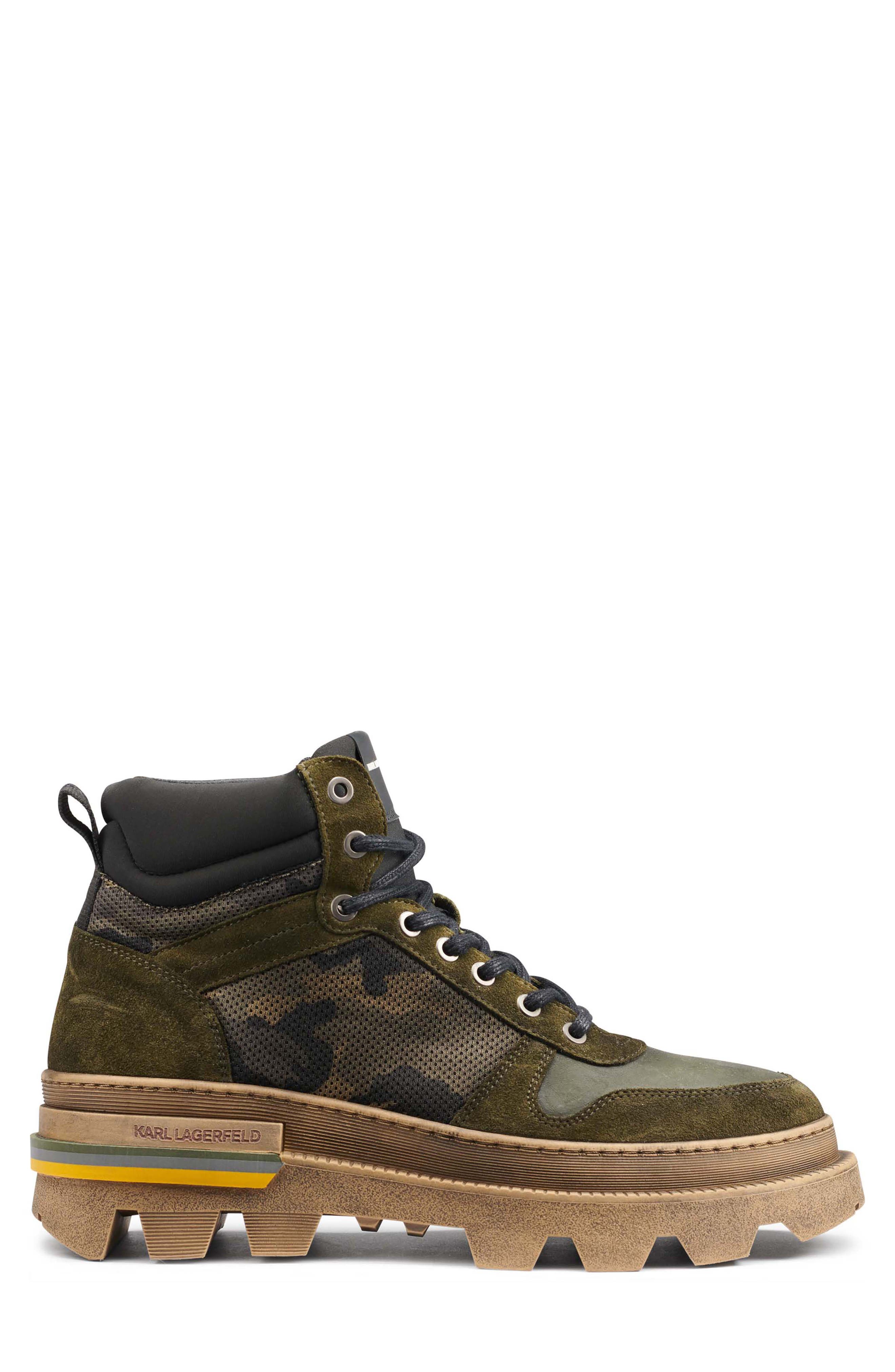 Karl Lagerfeld Paris Camo Combat Boot 