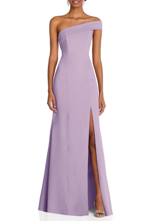 After Six One-Shoulder Evening Gown in Pale Purple