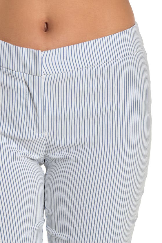 Amanda & Chelsea Amanda Seersucker Ankle Pants In Blu/wht