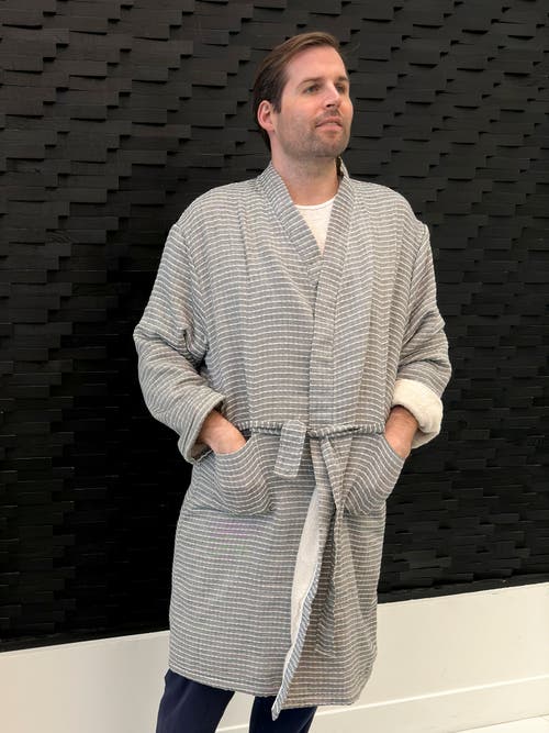Anaya Cozy Turkish Cotton Robe In Grey