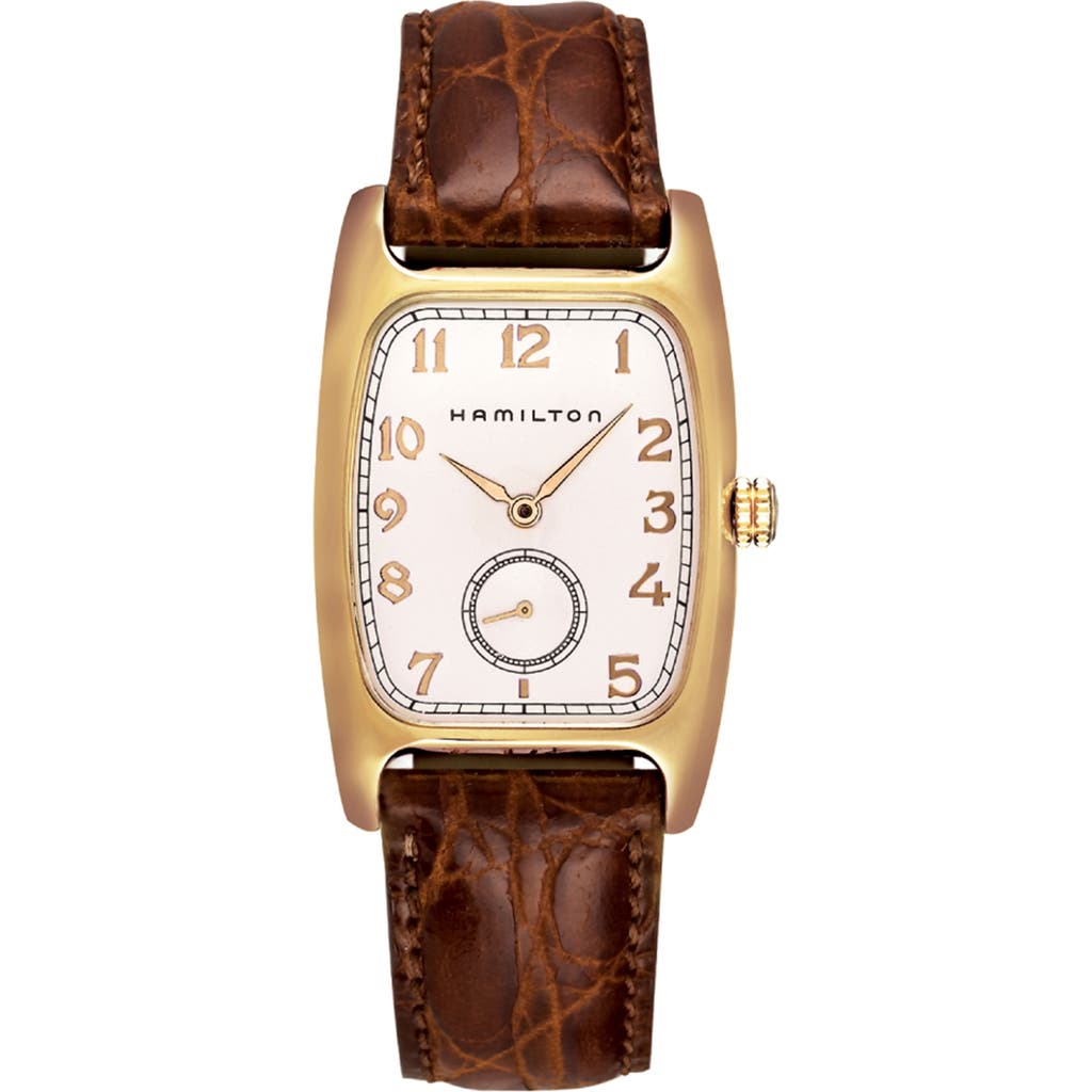Hamilton American Classic Boulton Leather Strap Watch, 27mm X 31mm In Brown