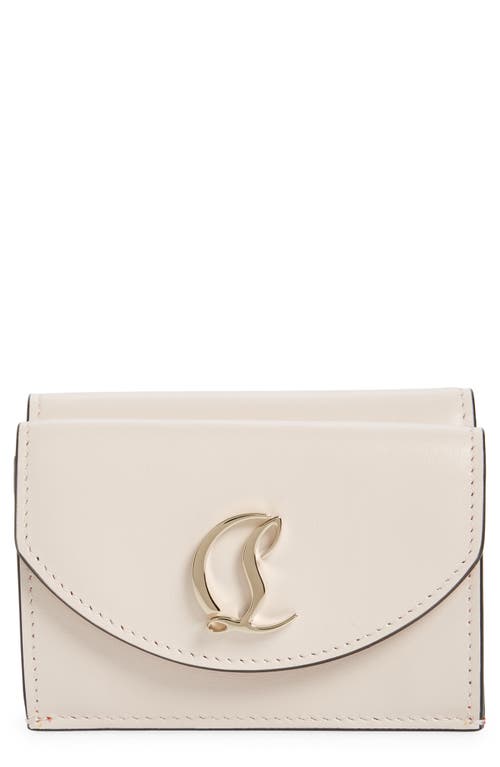 Christian Louboutin Loubi 54 Compact Leather Wallet In 5446 Leche/gold